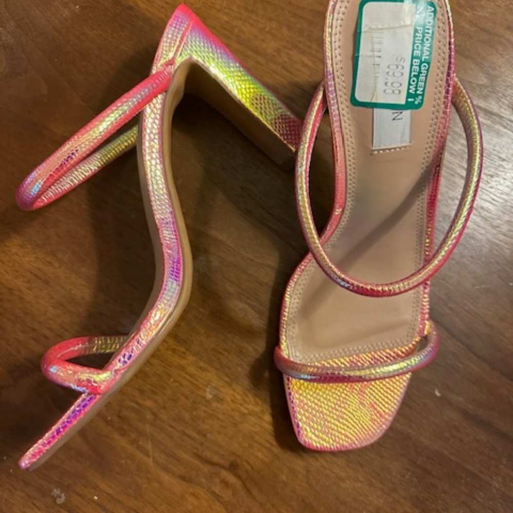 NEW Steven New York by Steve Madden Iridescent Pink High Heel - Women Size 7.5